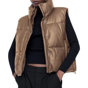 Women's Brown Puffer Vest